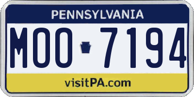 PA license plate MOO7194