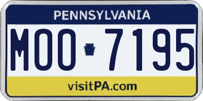 PA license plate MOO7195