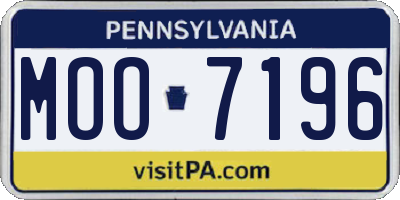 PA license plate MOO7196