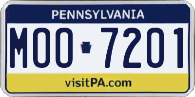 PA license plate MOO7201