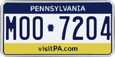 PA license plate MOO7204