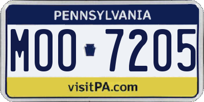 PA license plate MOO7205