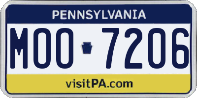 PA license plate MOO7206