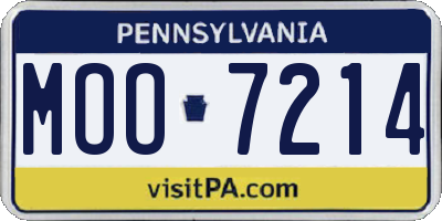 PA license plate MOO7214
