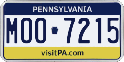PA license plate MOO7215
