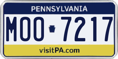 PA license plate MOO7217
