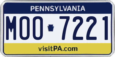 PA license plate MOO7221