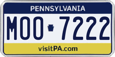 PA license plate MOO7222