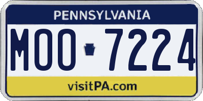 PA license plate MOO7224