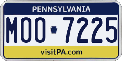 PA license plate MOO7225