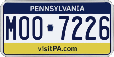 PA license plate MOO7226
