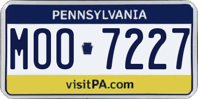 PA license plate MOO7227