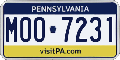 PA license plate MOO7231