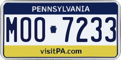 PA license plate MOO7233