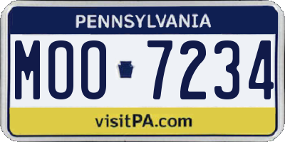 PA license plate MOO7234
