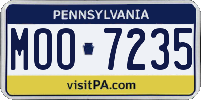 PA license plate MOO7235