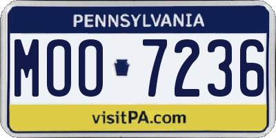 PA license plate MOO7236