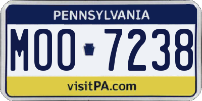 PA license plate MOO7238