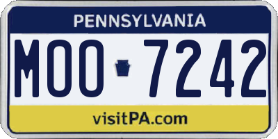 PA license plate MOO7242