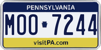 PA license plate MOO7244