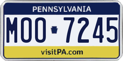 PA license plate MOO7245