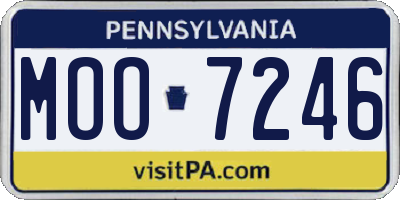 PA license plate MOO7246