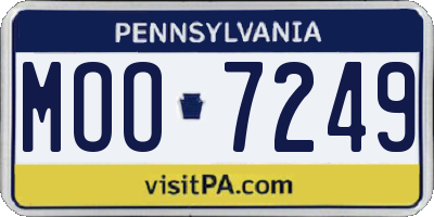PA license plate MOO7249