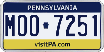 PA license plate MOO7251