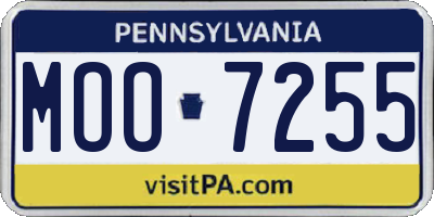 PA license plate MOO7255