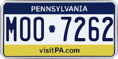PA license plate MOO7262