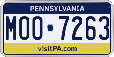 PA license plate MOO7263