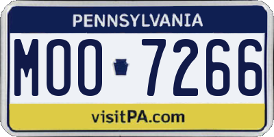 PA license plate MOO7266
