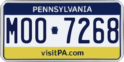 PA license plate MOO7268