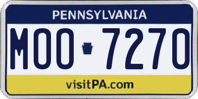 PA license plate MOO7270