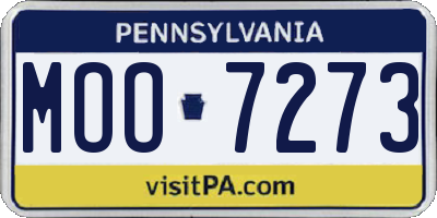 PA license plate MOO7273