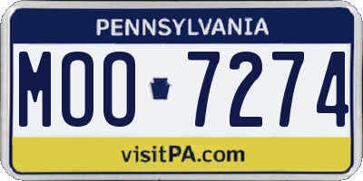 PA license plate MOO7274