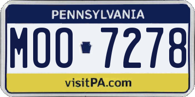 PA license plate MOO7278