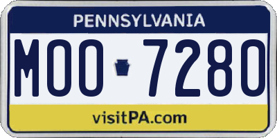 PA license plate MOO7280