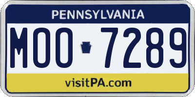 PA license plate MOO7289