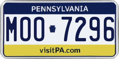 PA license plate MOO7296