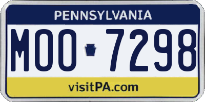 PA license plate MOO7298