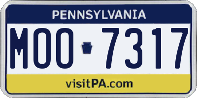 PA license plate MOO7317