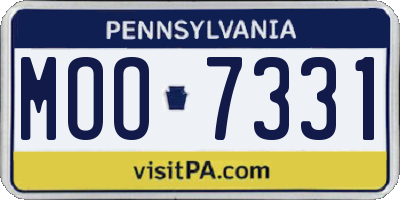 PA license plate MOO7331