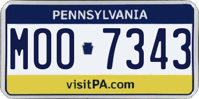 PA license plate MOO7343
