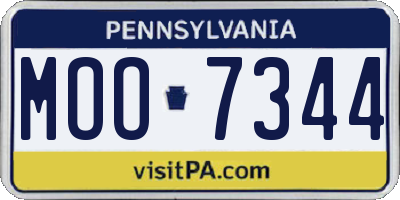 PA license plate MOO7344