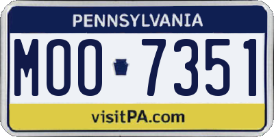 PA license plate MOO7351