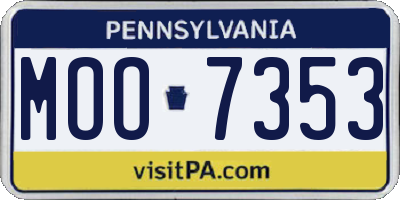 PA license plate MOO7353