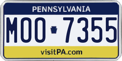 PA license plate MOO7355