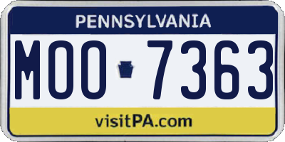 PA license plate MOO7363