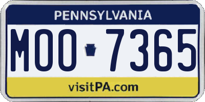 PA license plate MOO7365